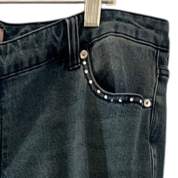 Juicy Couture Plus-Size Blue Juicy Spell-Out Stretch Straight Leg Jeans Sz 16W - Picture 2 of 11